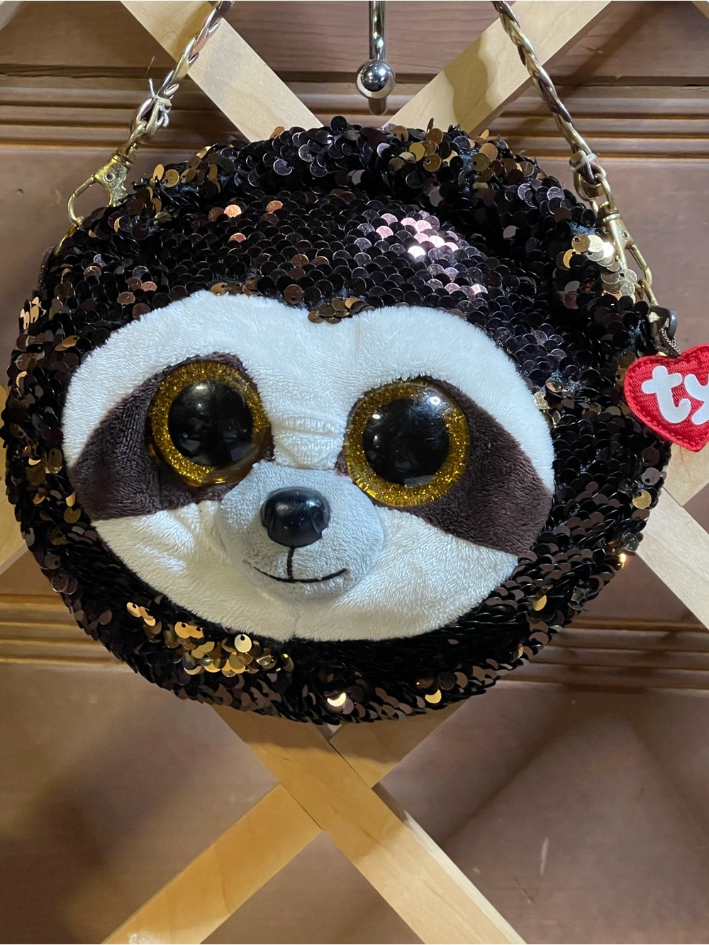 Ty Beanie Boos “Dangler the Sloth “ Sequin Wristlet / Coin Purse